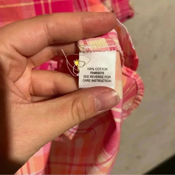 Studio Works NWT Women’s Pink Orange Coral PLAID BUTTON DOWN SHIRT BLOUSE SZ XL - Picture 6 of 9